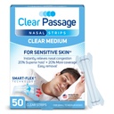 Clear Passage Nasal Strips Medium, Clear, 50 ct | Works Instantly to Improve Sleep, Reduce Snoring, & Relieve Nasal Congestion Due to Colds & Allergies