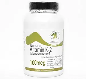 Vitamina Natural K-2 100mcg Menaquinone-7~200 cápsulas - No aditivos ~ Suplementos de la Naturaleza