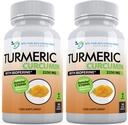 Curcumina Turmérica con Bioperina - 360 cápsulas vegetales - 2250mg 95% Curcuminoides con suplemento de pimienta negra y Triphala (Pack of 2)