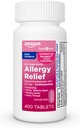 Cuidado básico Alivio de la alergia completa, Diphenhydramine HCl 25 mg, Alivia síntomas, tabletas de antihistamínico, 400 cuenta