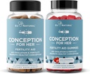 Eu Natural Concepción para sus capsules &amp; Gummies Bundle – Ayudas Ovulación, Equilibrio Hormonal, & Ciclos Regulares – 60 cápsulas + 75 Gummies de Sabor de Fresa