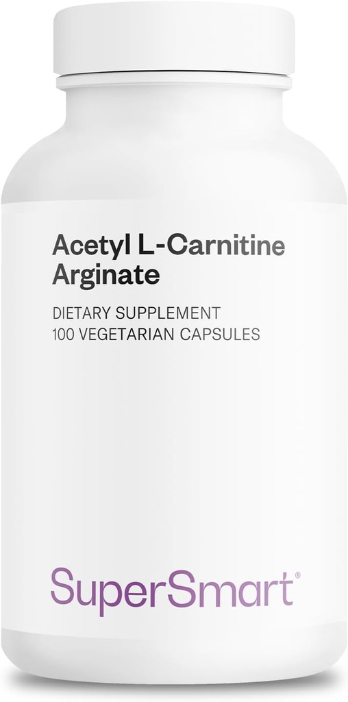 Supersmart - Acetyl L Carnitine Arginate 1000 mg Por día - Aminoácidos - Popular Brain Supplement ← No Gluten Libre - 120 cápsulas vegetarianas