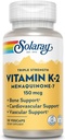 SOLARAY Triple Strength Vitamin K-2 como MK-7, 150 mcg  durable Heart &amp; Bone Health, Vascular Function Support ← 30ct