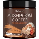 Café de seta, 6 setas adaptogénicas con Mane de León, Cordyceps, Turquía Tail &amp; Más, Café de seta instantánea para Focus, Energía, Inmune &amp; Digestión