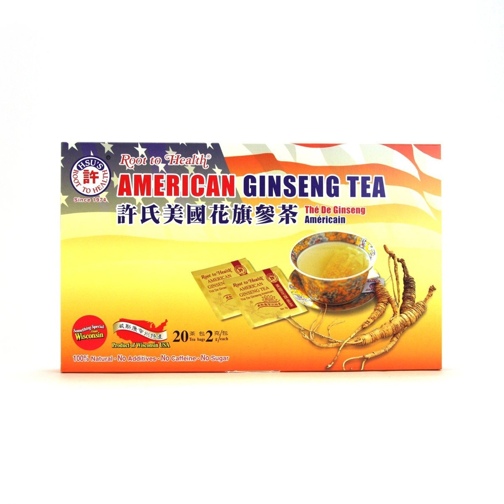 Hsus SKU 1034 TENIDO American Ginseng Tea, 20ct Box TENIDO Ginseng Tea Bag Cultivated American Ginseng Tea Bag TENIDO 许 Últimas noticias