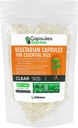 XPRS Nutra Size 2 Empty Vegan Capsules - 100 Conteo de cápsulas de verduras claras para aceites esenciales - Píldoras vegetales vacías para aceites esenciales - relleno de bricolaje