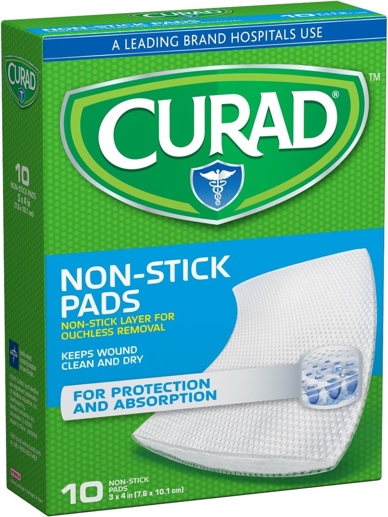 Cuadrículas de No-Stick, 3 pulgadas X 4 pulgadas 10 cuenta