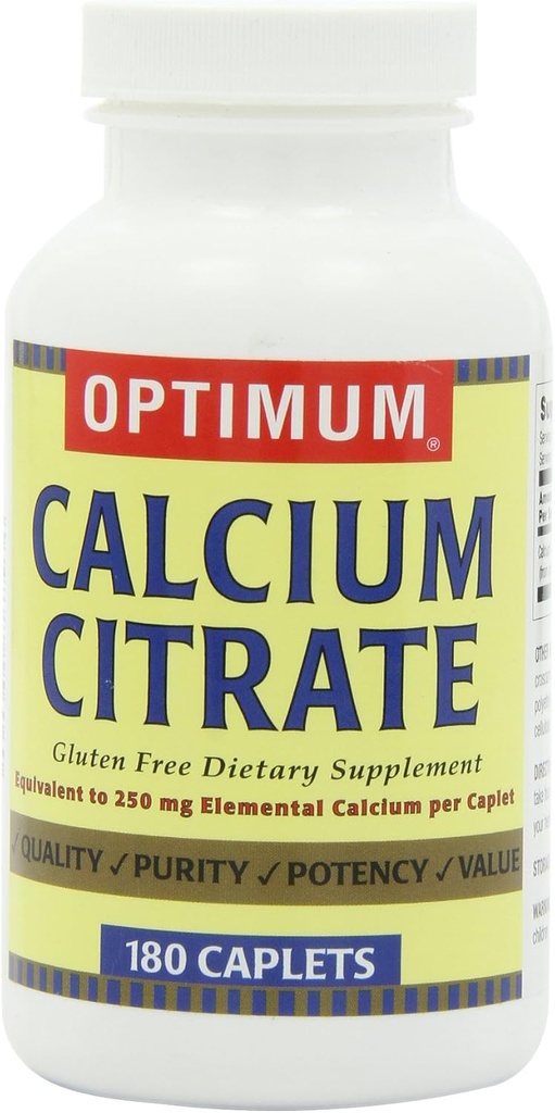 Citrato de calcio óptimo, 180 caplets