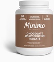 Whey Isolate Protein Powder, Solo 3 Ingredientes, Whey Protein Isolate, No Semillas Aceites, No Añadido Sugar, No Sucralose, 1,51 libras (1,54, Chocolate)