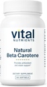 Vital Nutrients Natural Beta Carotene 25,000IU ← Precursor para la vitamina A Silencio Antioxidante de alta dosis ANTE Visión, Esquí y Apoyo a la Salud TEN Gluten, Dairy, Soy Free TEN 90 Softgels