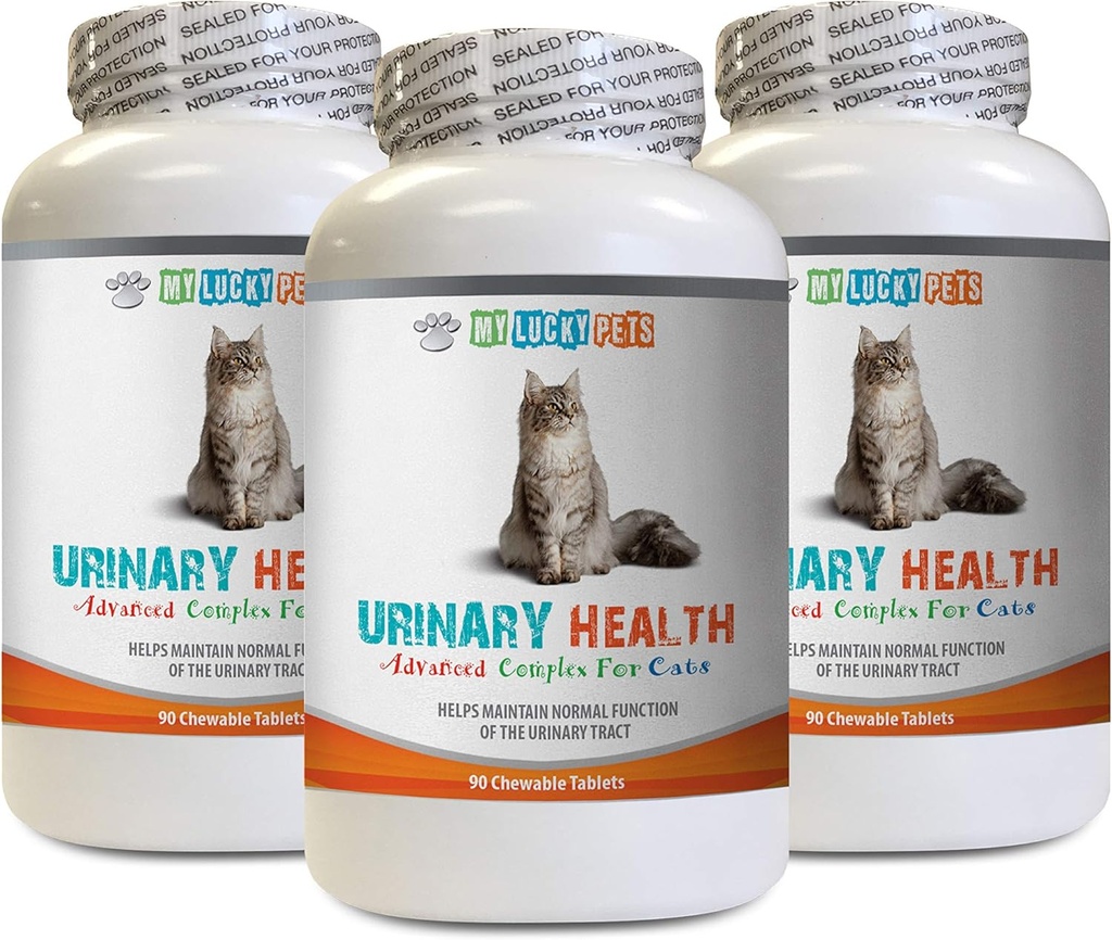 cat Urine Infection - CAT Urinary Health Fórmula - Soporte Salud de la vejiga - Complejo Natural - Suplemento de arándano para gatos - 3 Botella (270 Treats)