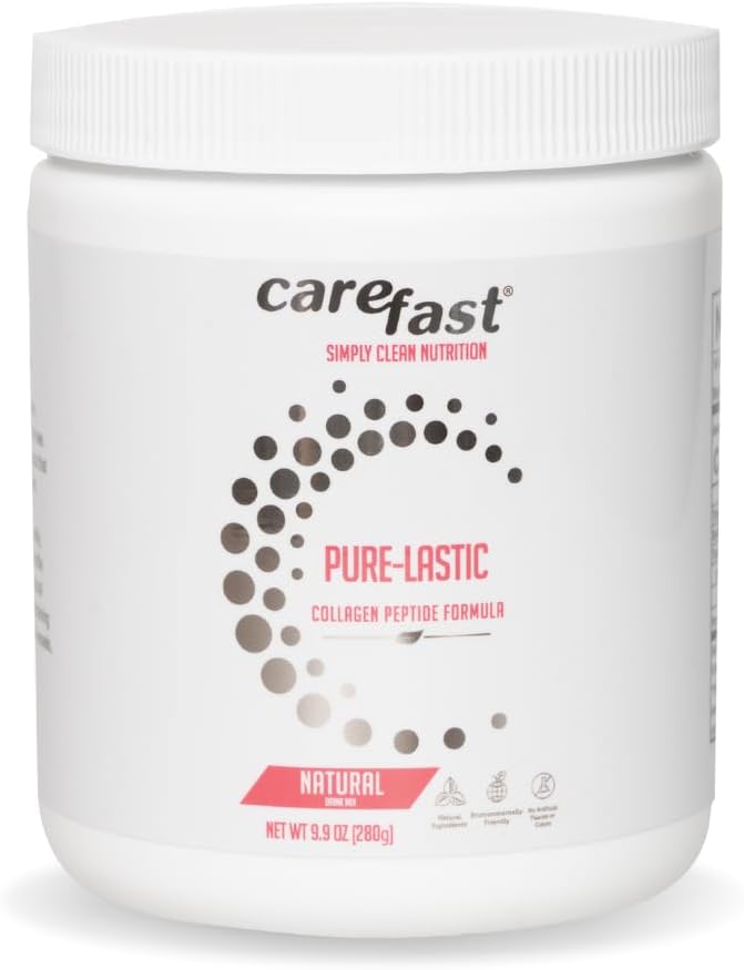 Pure-LASTIC Collagen Peptides, Grass Pasture Raised Nutritional Drink Mix Paleo Friendly, Hydrolyzed Collagen Powder for Skin, Hair and Nail Growth Support 9.9 Ounces (280 g)