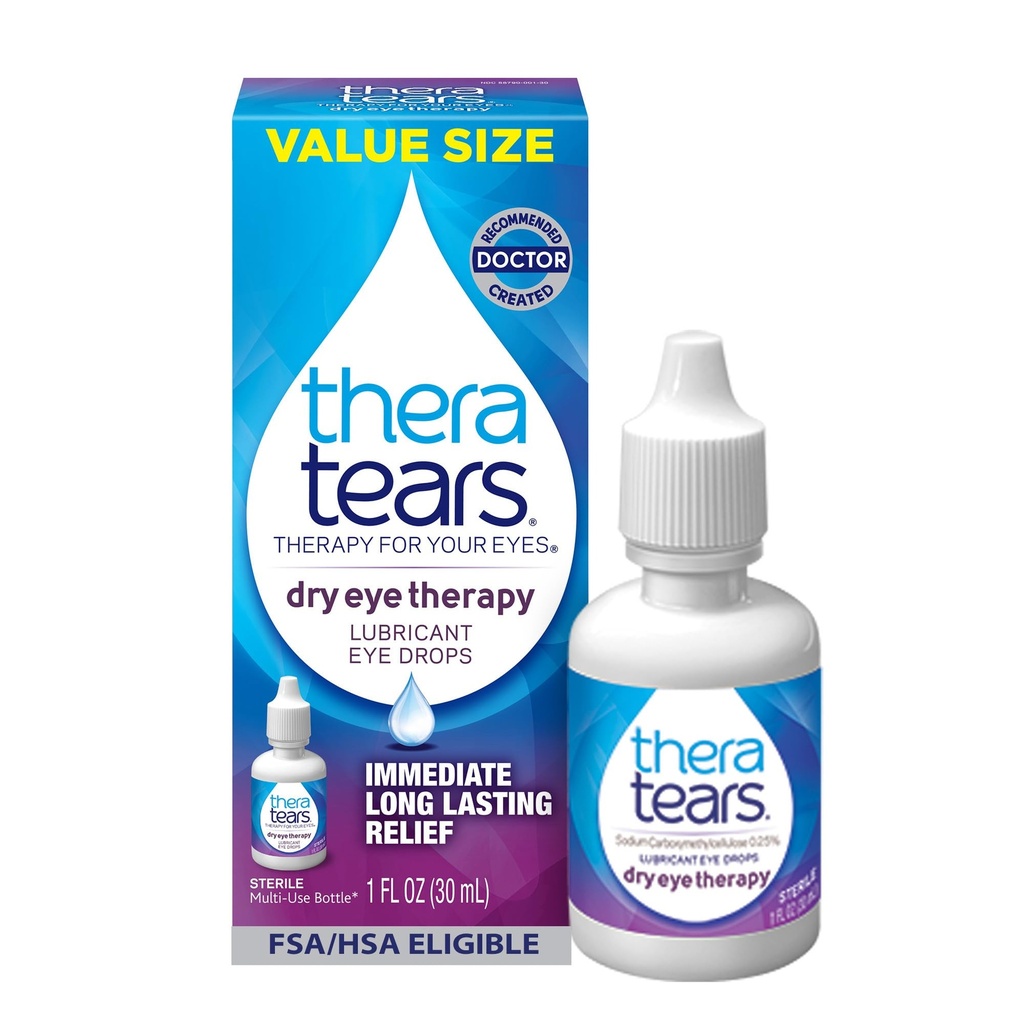 TheraTears Dry Eye Therapy Eye Drops for Dry Eyes, 1.0 Fl Oz