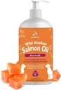Salvaje Aceite de Salmón de Alaska para perros &amp; gatos, Omega-3 suplemento de aceite de pescado con EPA &amp; DHA, Salud de la piel de apoyo, carne de resplandor, fuerte conjunto " Alivio de la alergia - Botella de bomba 16oz