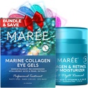 MAREE Eye Gels &amp; Collagen Moisturizer Face Cream Bundle - Bajo Ojo Gels for Puffy Eyes and Dark Circles, Anti Aging Face Cream with Hydrating Effect - Marine Collagen &amp; Hyaluronic Acid, Retinol