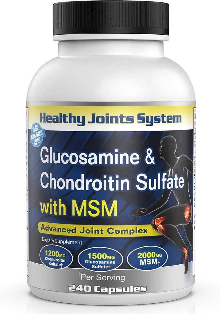 Advanced Mobility & Flexibility Support Formula with Glucosamine, Chondroitin &amp; MSM – 240 Capsules for Active Lifestyles & Daily Wellness