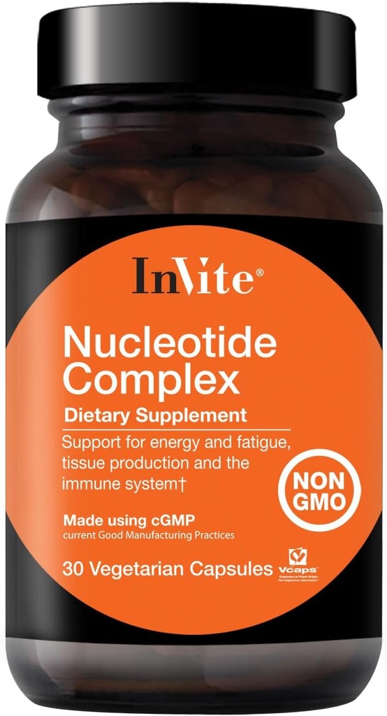 Invitar Complejo de Nucleotide de Salud - Apoyos Salud Inmune y Energía - Contiene Complejo Nucleotide Blend 400 mg Incluyendo AMP, CMP, GMP, UMP - 30 cápsulas vegetarianas (2-Pack)