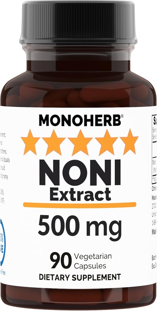 NONI Extracto 500 mg - 90 Veg Capsules - Morinda Citrifolia - 90 Servimientos