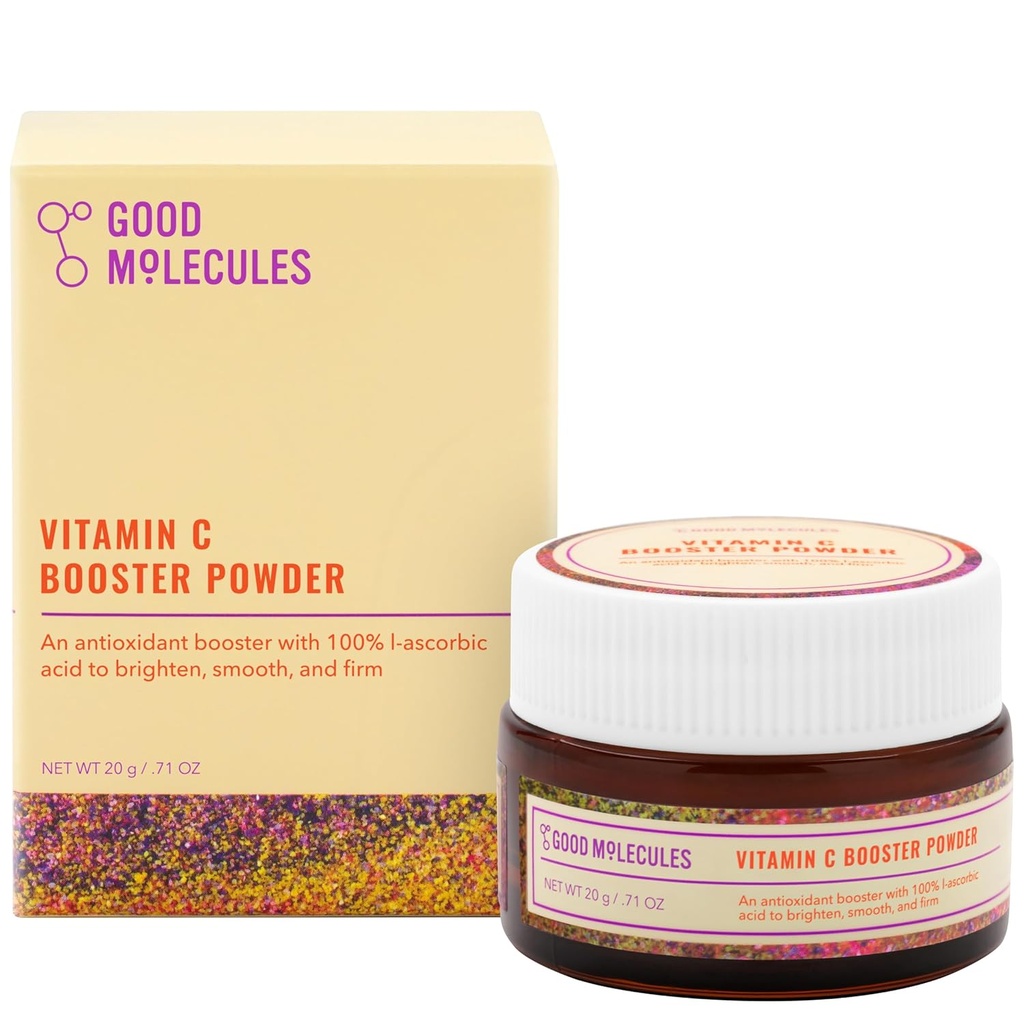 Good Molecules Vitamina C Booster Powder - 100% L-Ascorbic Acid for Collagen Production - Vitamin C Powdered Face Serum Booster for Anti Aging, Skin Care
