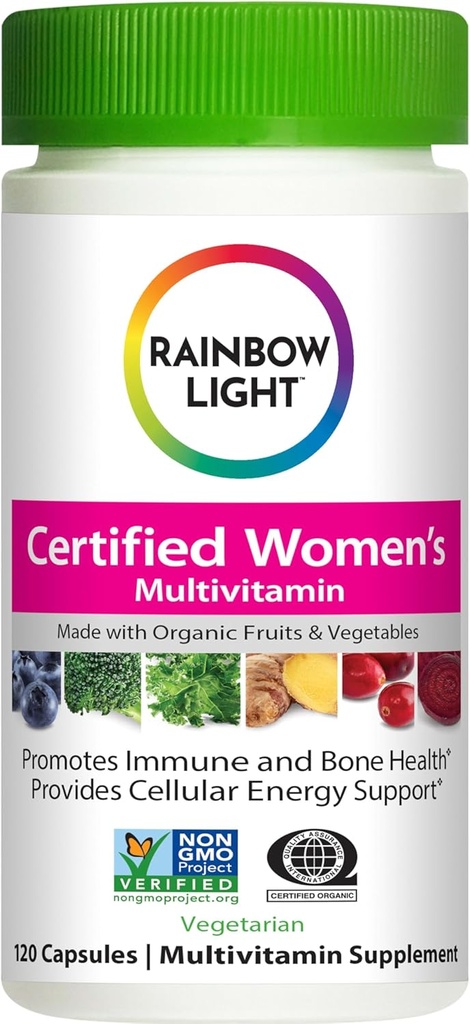 Rainbow Light Certified Womens Multivitamin, Suplemento Multivitamin, 120 Caps (Pack May Vary)