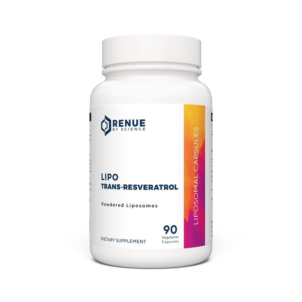 Renue By Science Resveratrol | High Strength Liposomal Resveratrol Supplement | 90 Trans Resveratrol Capsules - 125mg Reservatrol per Serving | Non-GMO | Made in the USA Third-Party Tested