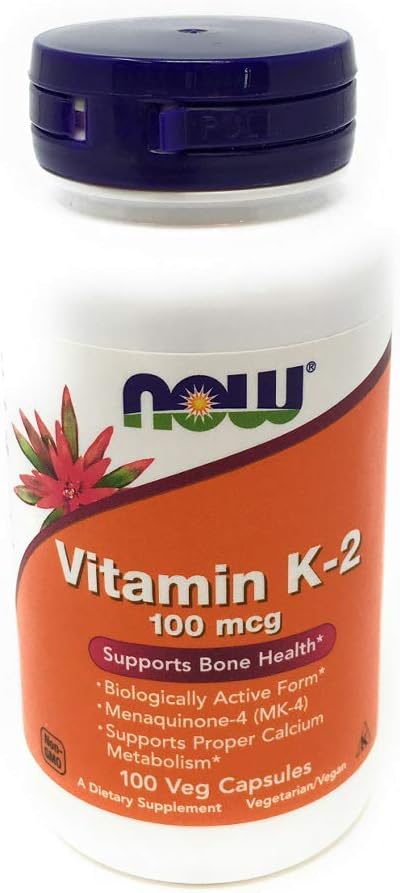 Ahora Alimentos, K-2 100mg, 100 cápsulas