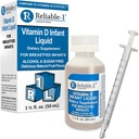 Reliable-1 Laboratorios Bebé Líquido gotas de vitamina D (Natural Fruit Flavoring) Azúcar & Alcohol Gratis, para bebés de alimentación de mama 0-12 meses y arriba