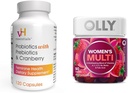 VH esencial Probióticos con Prebióticos y Suplemento de Salud Femenina de Arándano - 120 Capsules y OLLY Mujeres Gummy Multivitamina, Berry, 90 Conde Bundle