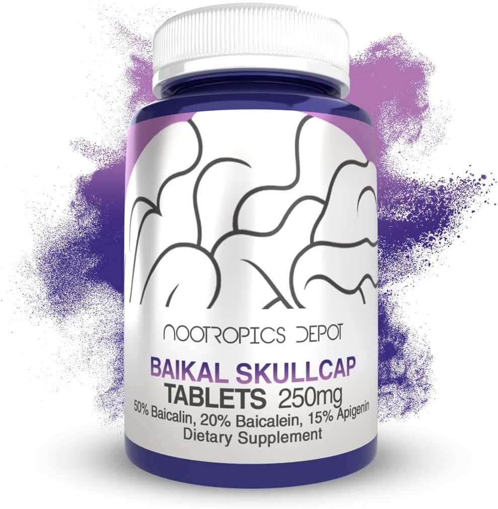 Nootropics Depot Baikal Skullcap Extract Tablets TEN 250mg TEN 120 Conde √≥15% Apigenin, >20% Baicalein, √50% Baicalin