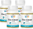 21st Century Healthcare Zinc Citrate Tablets 50mg, 60 Cuenta (Pack of 4)