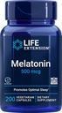 La extensión de vida Melatonina, 500 mcg – Gently Promueve el sueño, la baja dosis, el valor tamaño – No GMO, libre de gluten, vegetariano – 200 cápsulas