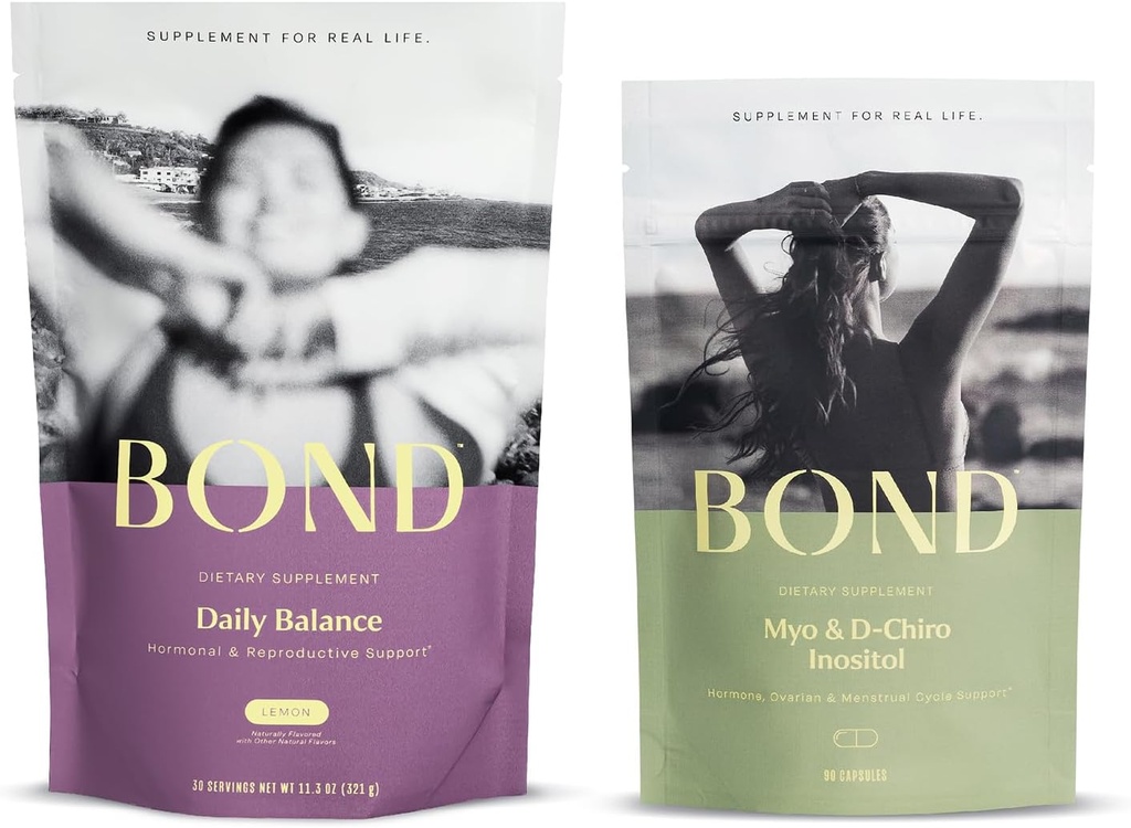 BOND Daily Balance and Myo-Inositol & D-Chiro Inositol Capsules Bundle: Hormone Balance and Healthy Support for Women