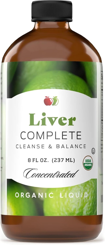 Liver Complete 8oz Concentrado Orgánico Líquido - Limpiador de hígado &amp; Suplemento de Vinagre