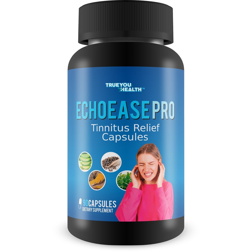 Pro EchoEase Tinnitus Relief Capsules - Our Best Echo Ease for Tinnitus - Neurosilence Ear Support Formula - Natural Tinnitus Treatment - Herbal Tinnitus Aid - Neuro Silence Ear Ringing Relief