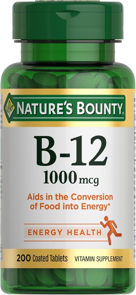 Vitamina B12 1000 mcg Suplementos, apoya el metabolismo energético, 200 Ct
