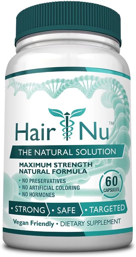 Natural Hair Growth Solution / Dietary Supplement, 1 Bottle – 60 Capsules