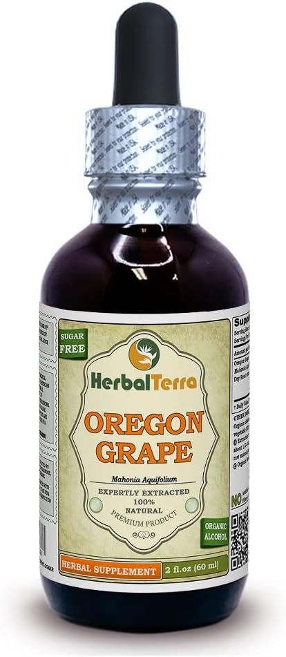 Herbal Terra LLC Oregon Grape (Mahonia Aquifolium) Tintura, raíces secas Extracto líquido 2 oz