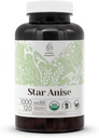 Star Anise 120 Capsules ← Capsules de alta potencia, Suplementos dietéticos Herbal Silencio Hecho con cápsulas vegetales y anís estrella (Illicium verum) Semillas secas (120 cápsulas)