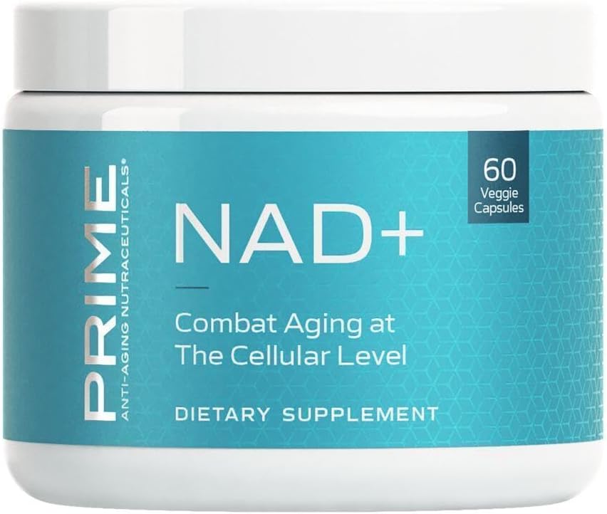 PRIME NAD+ Supplement with Nicotinamide Riboside & Pterostilbene - Advanced Anti-Aging Formula, Supports Cellular Health, Cognitive Function & Energy Production, Non-GMO, Gluten-Free, 30 Servings