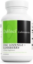DAVINCI Labs Zinc Lozenge + Elderberry - Suplemento de Apoyo Sistema Inmunitario, Pulmones saludables y tejidos de garganta* - con Vitamin D3, Zinc, Elderberry &amp; More - Lemon Flavor - 60 Lozenges