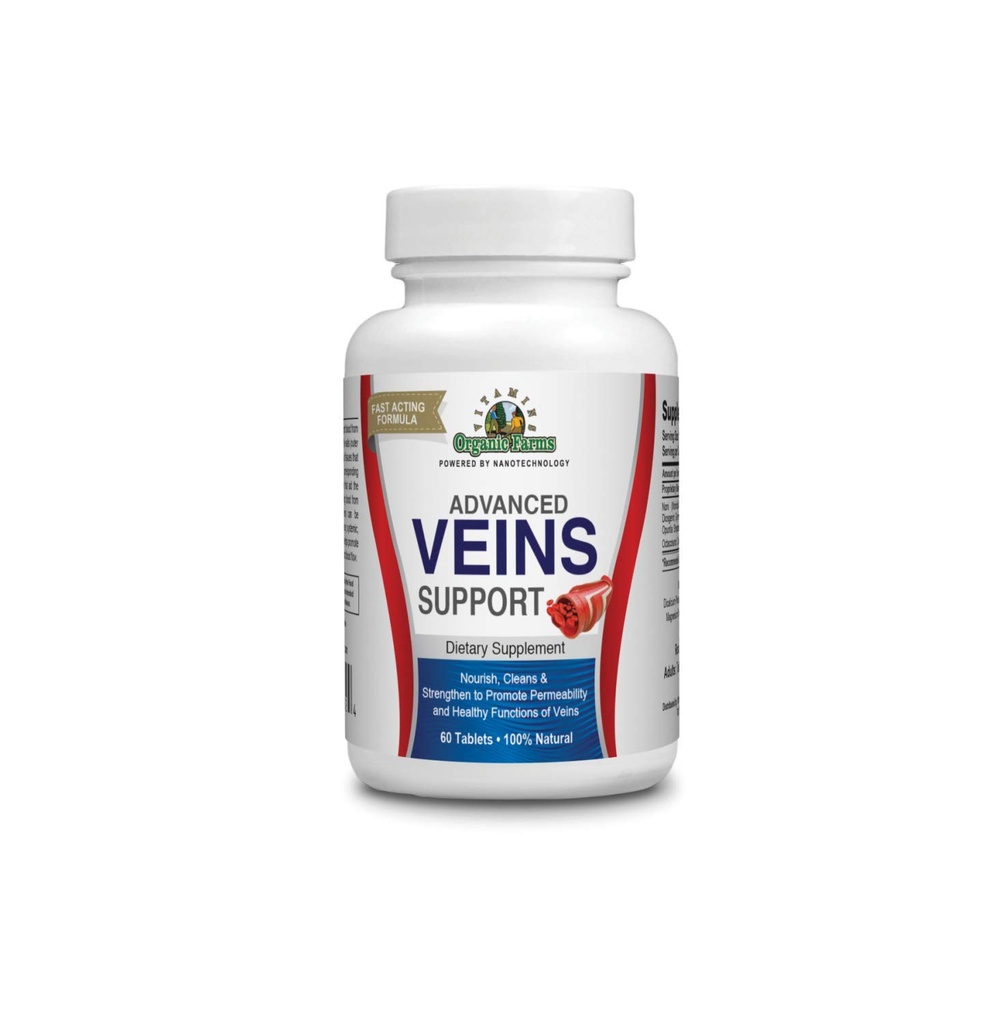 Agriculturas Orgánicas Vitaminas OFV Veinas Apoyo Suplementos- 60 Tablas - Suplemento dietético 100% Natural