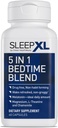 SleepXL Sleep Supplement Non-Habit-Forming Fórmula - Fall Asleep Faster & Sleep Longer - 5 ingredientes clave incluyen Melatonina, L-Theanine, Chamomile, Magnesium & Vitamin B6 (60 Capsules, 30 Servings)