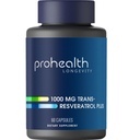 ProHealth Resveratrol 1000mg | Pure Trans-Resveratrol | Plus Quercetin, Red Wine & Green Tea Extract | Clinically Studied to Support Cellular Health, Memory, Healthy Aging | 60 Capsules