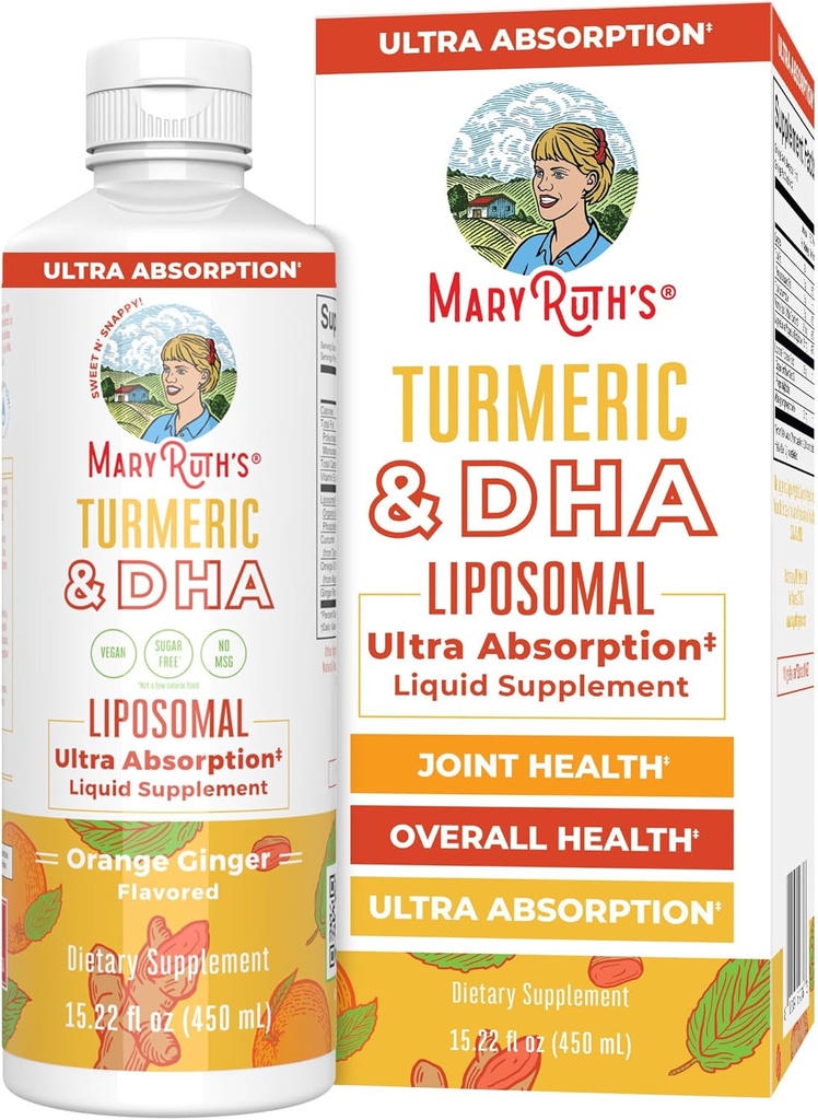 MaryRuth Orgánicas Silencio Liposomal Turmeric " DHA Silencioso Orígenes de Hierro Óleo Silencio Algal DHA " Vitamina E Silencio Función Cognitiva ← Mood Apoyo Silencioso Salud Conjunta ← Suplemento Líquido tención 15.22 oz