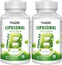 Complejo Liposomal B diseñado para vitaminas de alta absorción B con Choline Inositol B1, B2, B3, B5, B6, Biotina, Folate, Metilada B12- Inmuno, Energía, Cerebro &amp; Corazón Soporte 180 Softgels