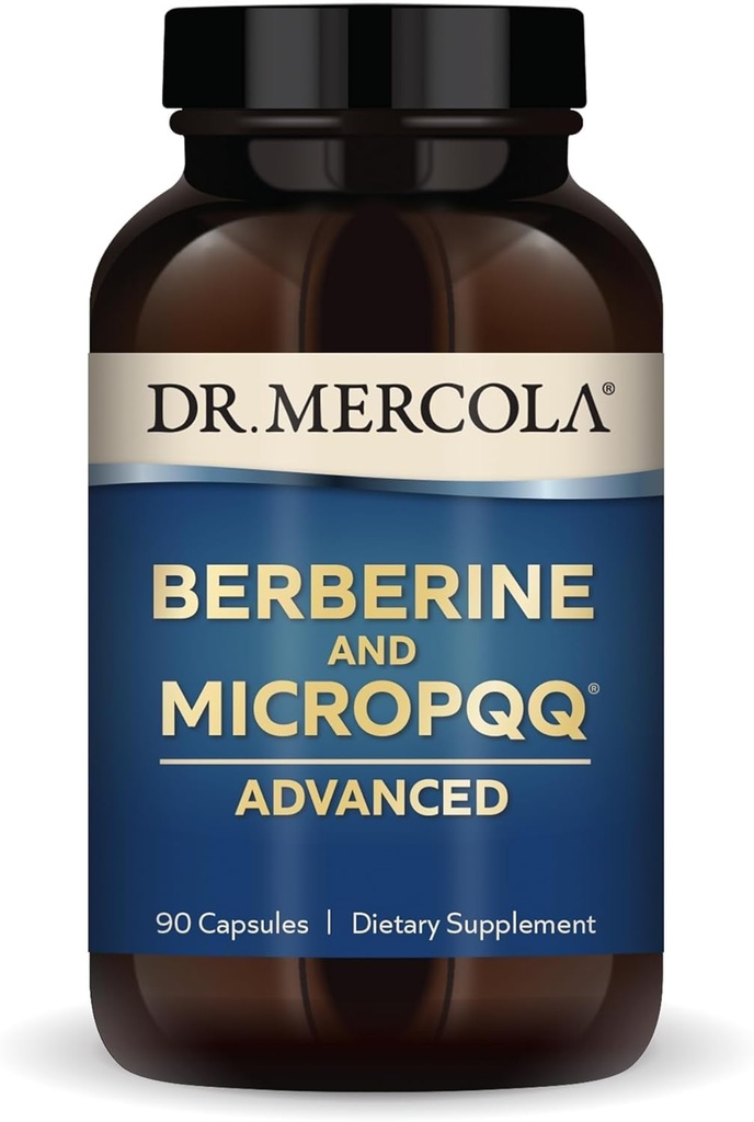 Dr. Mercola Berberine y MircoPQQQ Avanzados - Ofertas Metabólico, Mitocondrial, Cerebro &amp; Immune Soporte - GMO-Free, Gluten-Free &amp; Soy-Free - 90 Capsules (90 Servings)