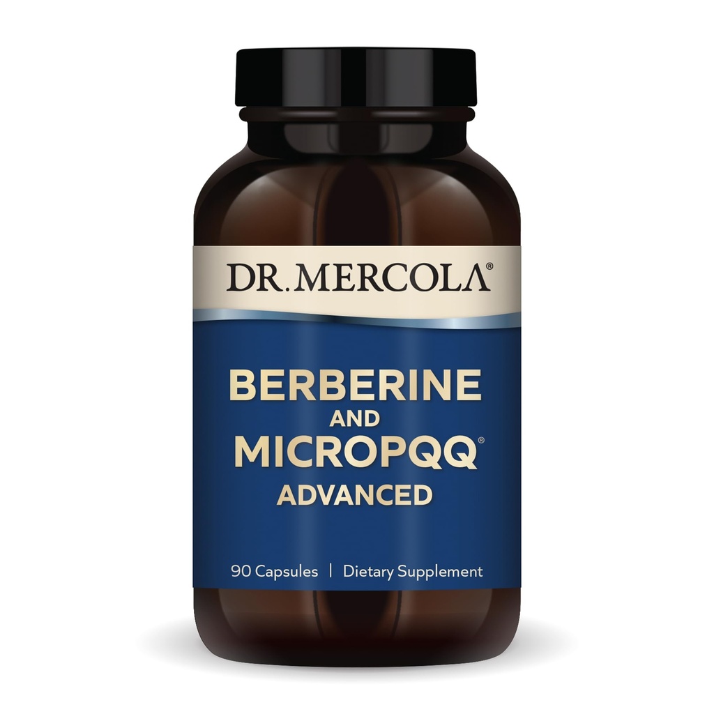 Dr. Mercola Berberine y MircoPQQQ Avanzados - Ofertas Metabólico, Mitocondrial, Cerebro &amp; Immune Soporte - GMO-Free, Gluten-Free &amp; Soy-Free - 90 Capsules (90 Servings)