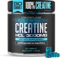 Creatine HCL 3000mg Por Serving - Raspberry Flavour - Vegan Gummies (90 Cuenta (Pack of 1), Raspberry)