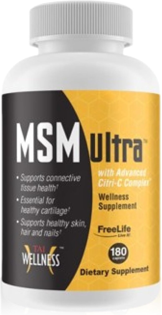 Youngevity Freelife MSM Ultra tención 3000 mg MSM + Proprietary Citri-C Complex Blend + Vitamin C Silencio Ultimate Methylsulfonylmethane Suplemento  Bone &amp; Joint Support tención 180 Con