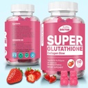 Super glutathione Collagen Glow Gummies,Glutathione Skin Care - Esquí Brightening - Gummies Collagen - Anti-Aging L-Glutathione - Marine Collagen & vitaminas